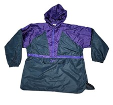Vintage Reebok 90s Half Zip Windbreaker Long Jacket Womens Size L