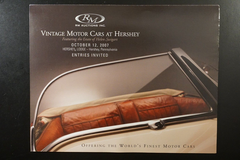 2007 Vintage Motor Cars At Hershey RM Auctions Brochure Antique Vehicles