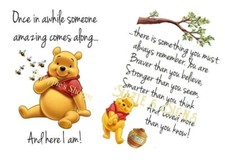 Lot of 2 Vintage Winnie the Pooh Fabric Blocks Amazing and Braver 8.5" by 5.5"