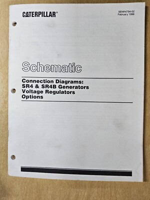 1 Caterpillar SCHEMATIC - Connection Diagrams: SR4 & SR4B Generators, Voltage...