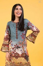 NWT GUL AHMED Summer Lawn Kurti XS Pakistani Designer Indian SAFINAZ KHAADI