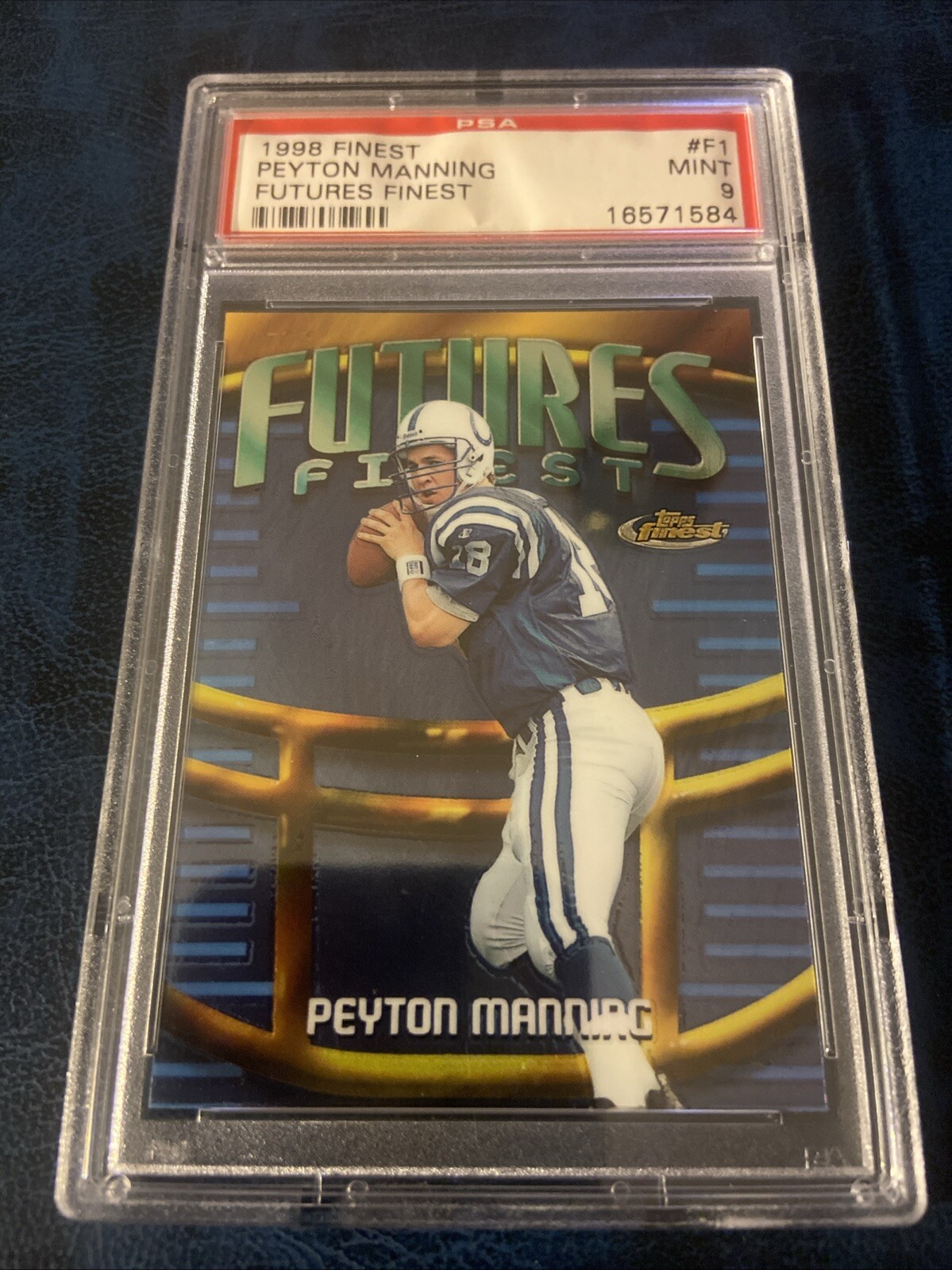 PEYTON MANNING 1998 Finest FUTURES FINEST #F1 ROOKIE RC /500 COLTS BRONCOS PSA 9