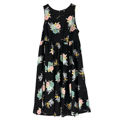 knee length dresses for ladies Black & White Floral Georgette Midi Dress – Slenor main image 0