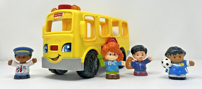 Fisher-Price Little People Sit with Me School Bus Light Musical Toy w/ 4 Figures