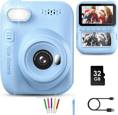 Kids Instant Print Camera Video Recorder 1080P LCD Mini Toy Digital Children Cam