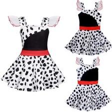 Kids Girls Outfit Stage Performance Halloween Costume Ruffle Sleeve Dress Movie