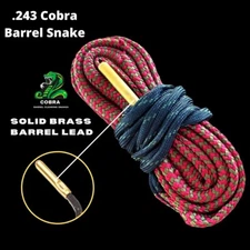 .243 Gun Bore Cleaning Rifle Kit -Free Fast Shipping - Cobra Barrel Snakes