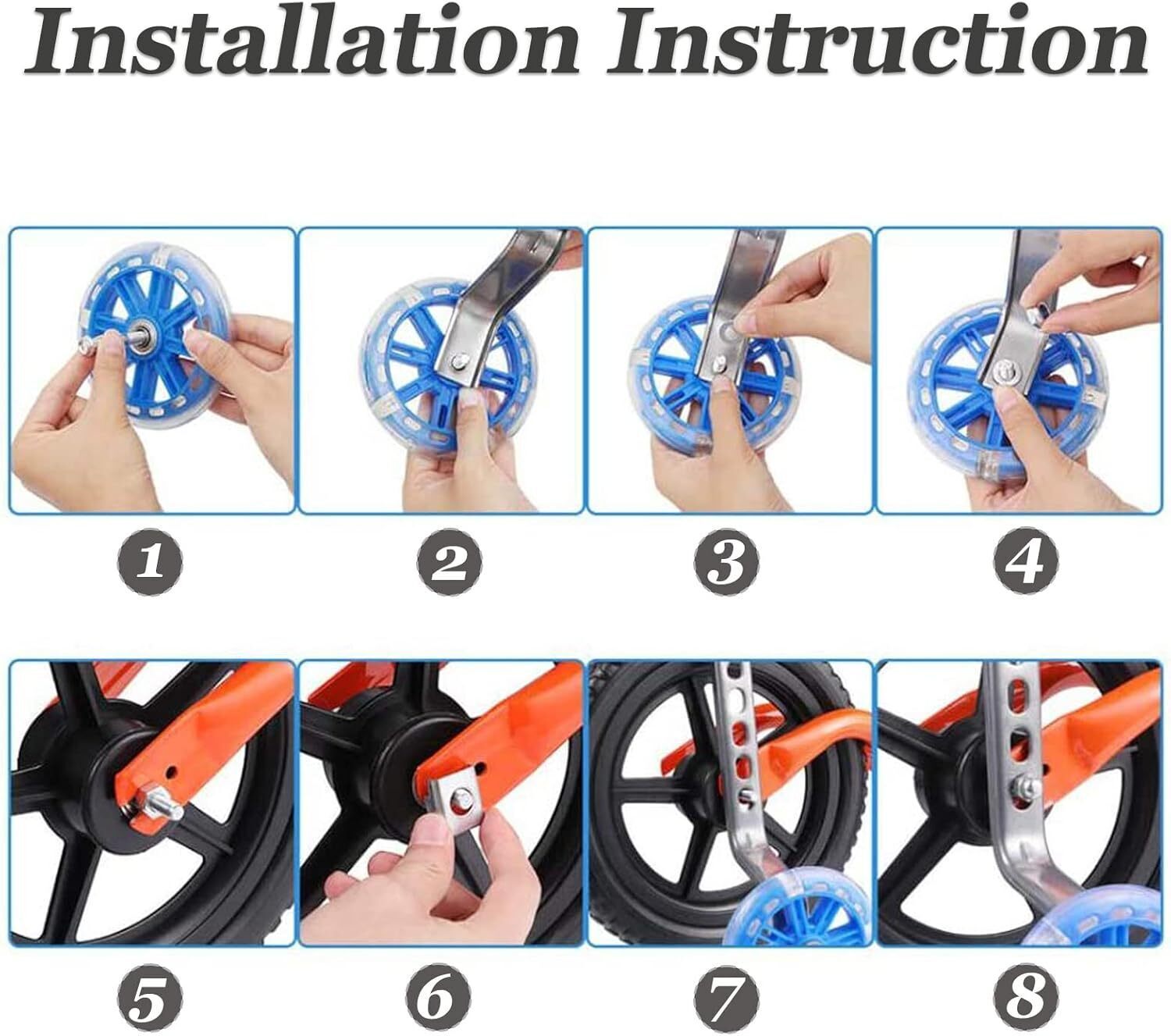 Training Wheels bike fit for 12/14/16/18/20Inch bike with Flash Light Wheel 1Pai