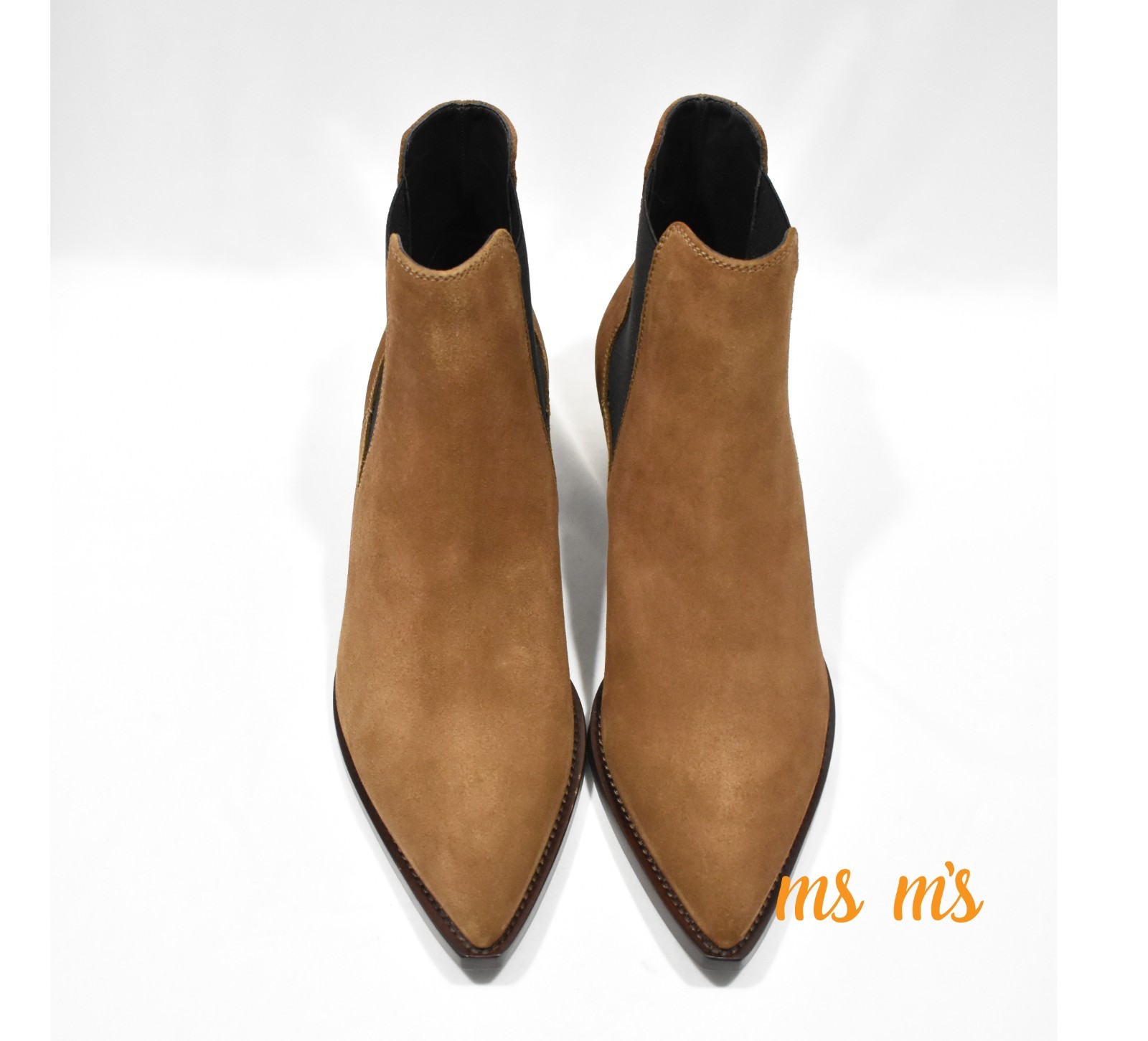 Stivali Chelsea Saint Laurent YSL Theo scamosciati nuovi con scatola BEIGE ABBRONZATURA US 7