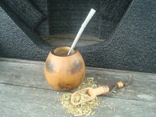 Argentina Mate Gourd Shading Tea - Mate Cup + Straw + BONUS Spoon Yerba Mate