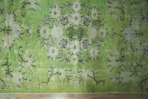 4x8 Vintage Green Rug, Wool Turkish Rug, Farmhouse Carpet, 4.07x7.97 ft. H-2829 - Picture 8 of 10