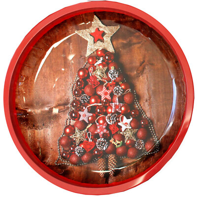 Deko- & Gebäckteller 26cm Ø Höhe 3cm Metall Plätzchen Weihnachten Dekoration #14