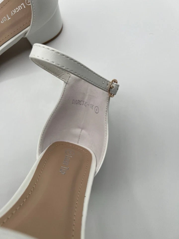 Lucky Top Darcie 1K 4 низкий каблук платье сандалии белый - Изображение 4 из 4