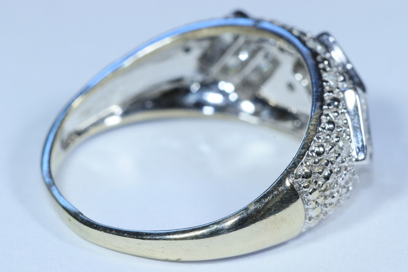 Mid-Century Modern Diamond Cocktail Ring 14K Whit… - image 4