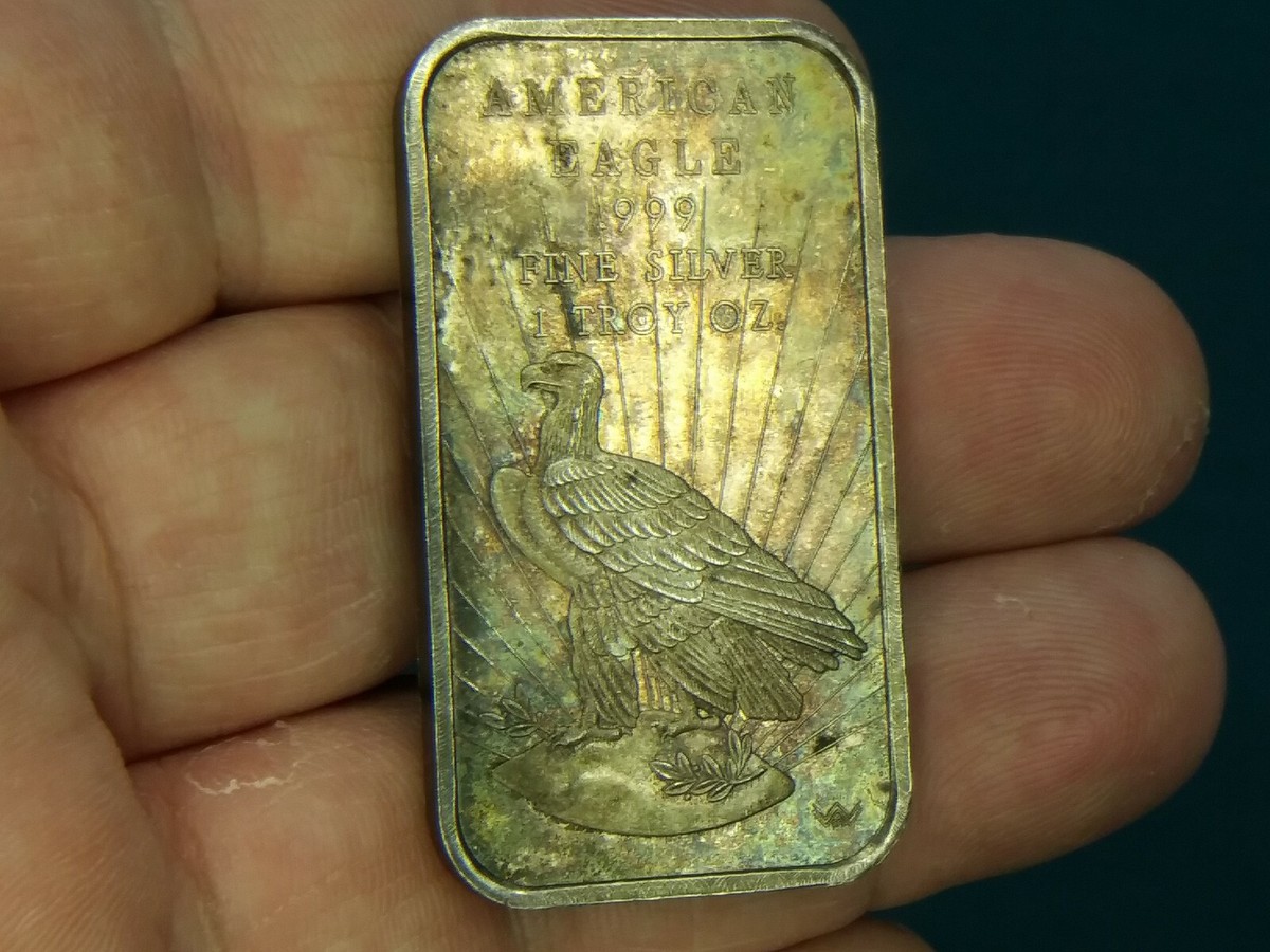 world wide american eagle 1974 1 oz .999 silver collectable bar