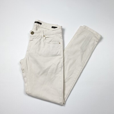 Women’s Zara Premium Denim Collection Straight Leg White Jeans Slim Fit  Size