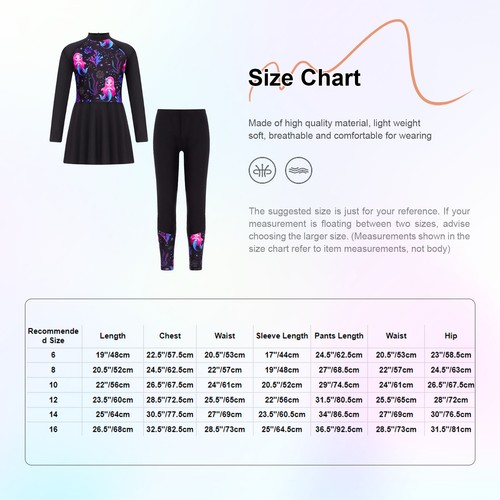 Kids Girls Swimsuit Sports Bathing Suit Underwear Swimwear Rash Guard Wetsuit - Picture 18 of 63
