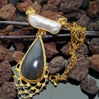 * MADE TO ORDER * Roman Art Turkish Designer 925 k Silver Labradorite Necklace