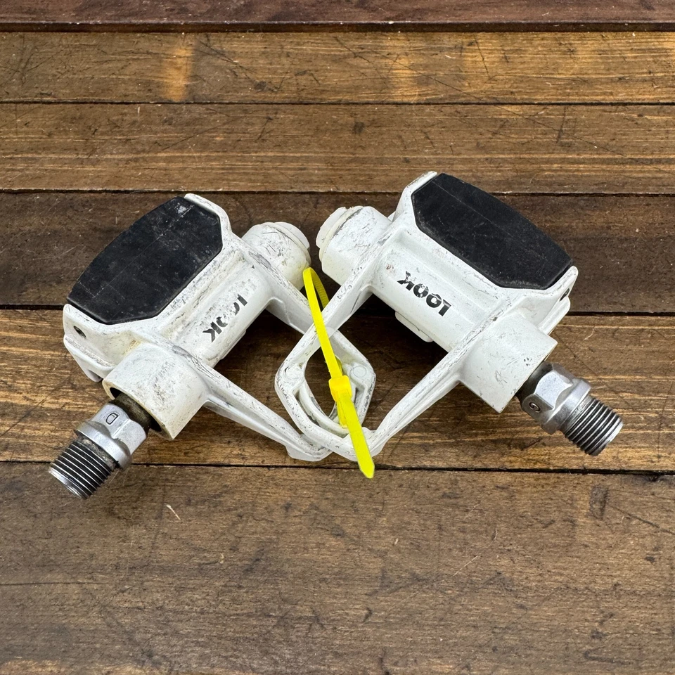 Pedales sin clip aspecto vintage aspecto blanco carretera SIN TACOS bicicleta de carretera años 80 B0 Foto 3 de 4