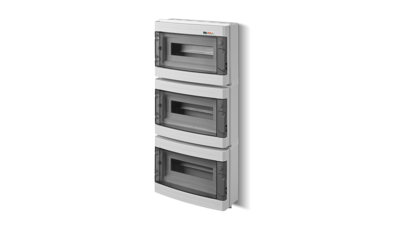 Modular switchboard 3x12 EP-LUX PLUS RN 3/36 transparent door (N+PE) IP40 /T2UK