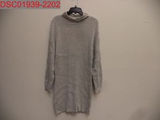 NWOT - Treasure & Bond Women's Grey Rib Knit Mock Neck Sweater Dress, Size S