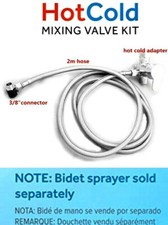 Brass Cold Hot Water Slim Toilet Bidet Sprayer 4-Ways Mixer Valve Hose Set