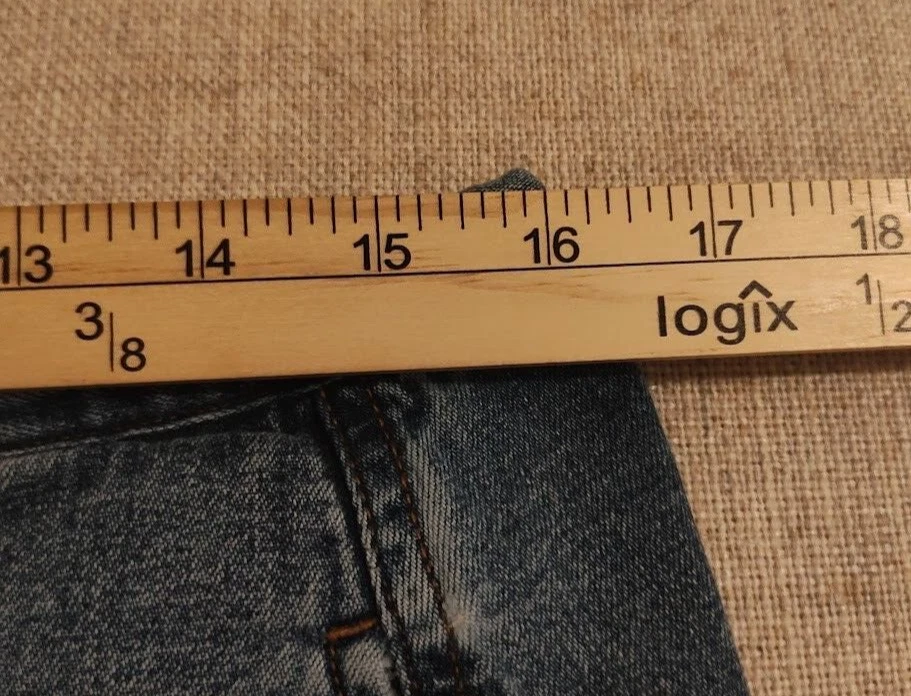 Falda larga de mezclilla London Jean recta con abertura trasera talla pequeña pequeña Foto 4 de 4