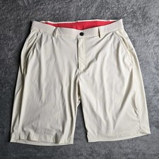 Redvanly Hanover Shorts Mens Medium Macadamia Beige Golf Stretch 9" Inseam
