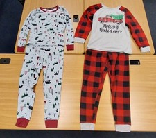 Boys Medium 8-10 Christmas Pajama Tops  Pants, 2 Pair Total 