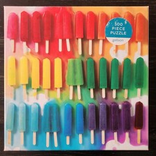 Galison 500 Piece Jigsaw Puzzle Rainbow Popsicles Colorful Art Speed Puzzling