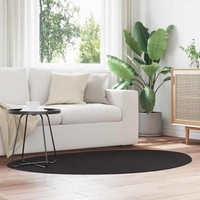 Teppiche Schwarz Baumwolle 120 X 170 Cm Modischer Teppich Oval
