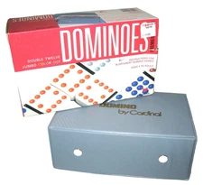 Vtg Cardinal Double 12 Jumbo Color Dot Dominoes 91 Pc Set w/Case NIB