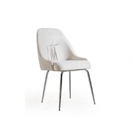 Moderner WeißEr Esszimmer Stuhl Einsitzer Textil Sitzer Designer MöBel