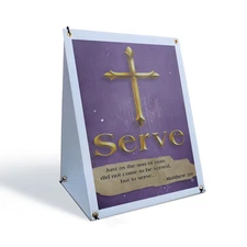 Jesus Serve A-Frame Sidewalk Sign Inspirational Faith Religious Message Big