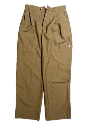 Zara Size S Women's Olive Green Trousers Cargo Pockets Wool Blend Wide Leg