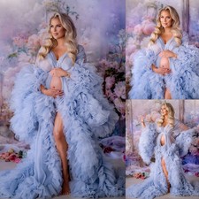 Pregnant Women Prom Dresses V Neck Long Sleeves Lace Robes for Photo Shoot Dress