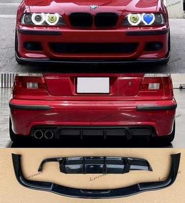 #ad BMW E39 M sport front splitter lip HAM style and rear diffuser gloss ABS plastic $260.00