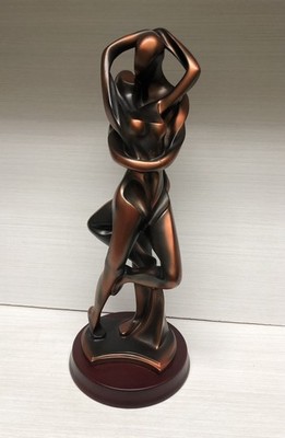 Vtg Herco Bronze Copper Tone Romantic Lovers Statuette On base 13 