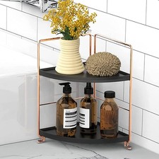 Kitchen Spice Rack Standing Shelf, 2-Tier Corner Storage Shelf, Bathroom Coun...