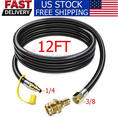 #ad 12FT Propane Hose 1lb to 20lb Propane Tank Propane Adapter Hose Connection Hose $17.99