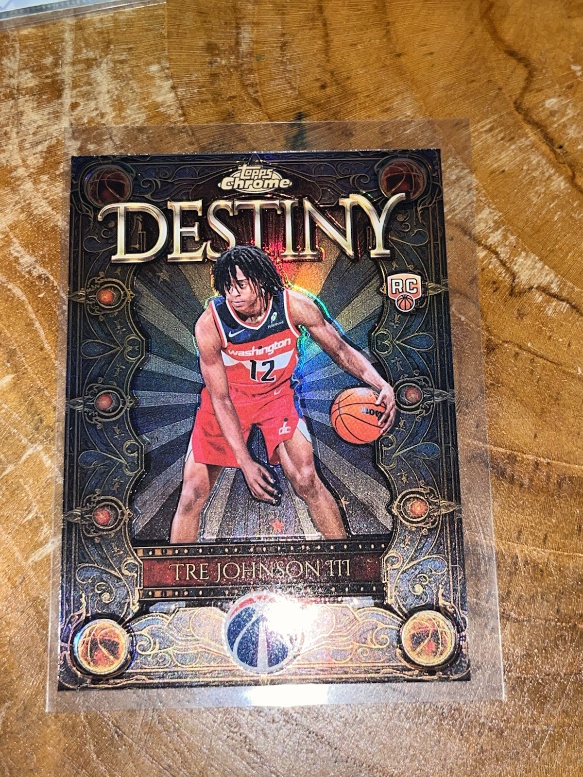 2025-26 Topps Chrome Tre Johnson III Destiny Refractor Insert(RC) Wizards D-6