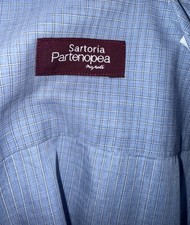 Sartoria Partenopea Dress Shirt Size 15.5 / 40 In Blue 100 Italian Cotton