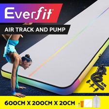 Everfit 6M Air Track Mat Inflatable Gymnastics Tumbling Mat W/ Pump Colourful