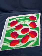 Vintage 1970's Needlepoint Canvas Featuring a Tulip Design No Frame 15x17