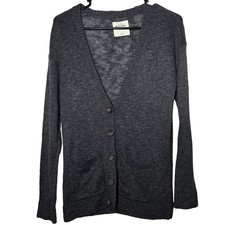 Abercrombie Kids Gray Knit Button Front Cardigan Sweater XL Moose Preppy Winter