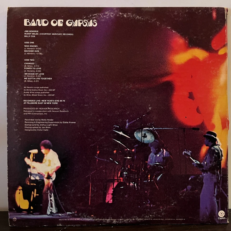 JIMI HENDRIX - Band Of Gypsys (Ludwig RL) (1970) - 12" Vinyl Record LP - VG Foto 2 de 4