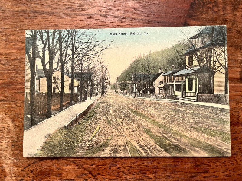 Main Street Ralston Pennsylvania Antique Postcard PA Topo