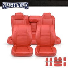 Fit For 11-14 Dodge Challenger Se Sxt Rt Red Seat Covers Front Rear Full Set