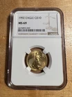 1992 Gold American Eagle $10 NGC MS69 1/4oz