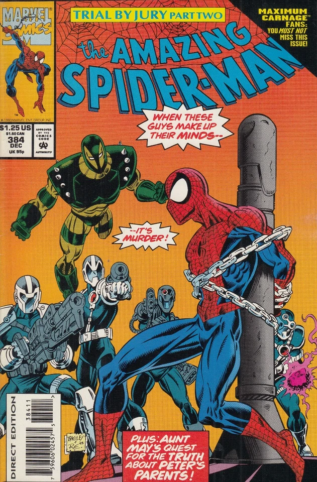 Amazing SpiderMan Nr 384 Marvel Comic 1993 - Bild 1 von 1